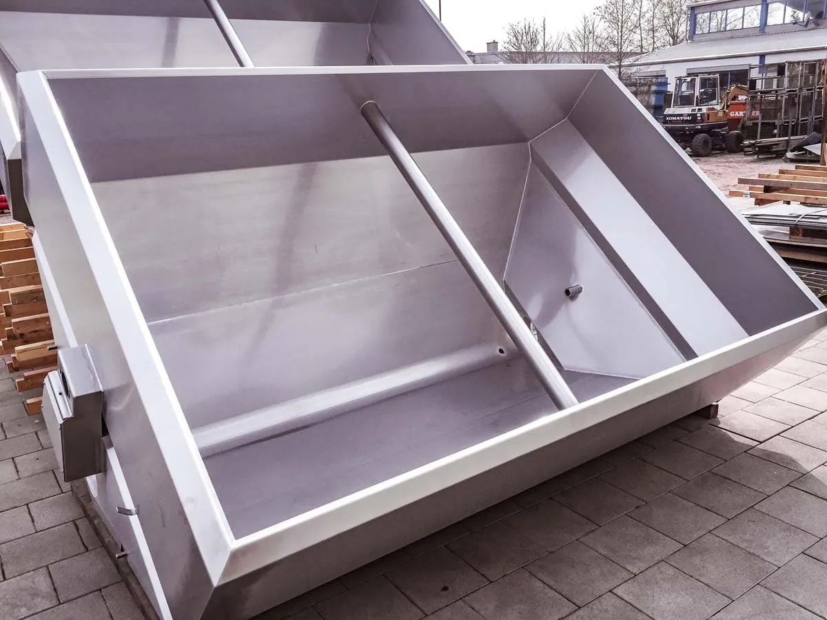 Edelstahl-Traubenauffangwanne für Winzerei, Sonderanfertigung